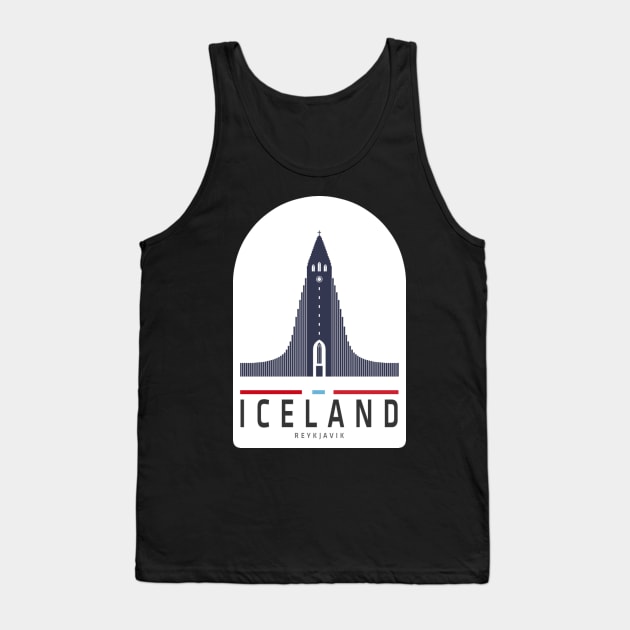 Iceland, Reykjavik Iceland Skyline Sticker Tank Top by norwayraw